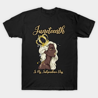 Juneteenth Black Girl Cute afro Girl Queen Celebrating 1865 Independence T-Shirt